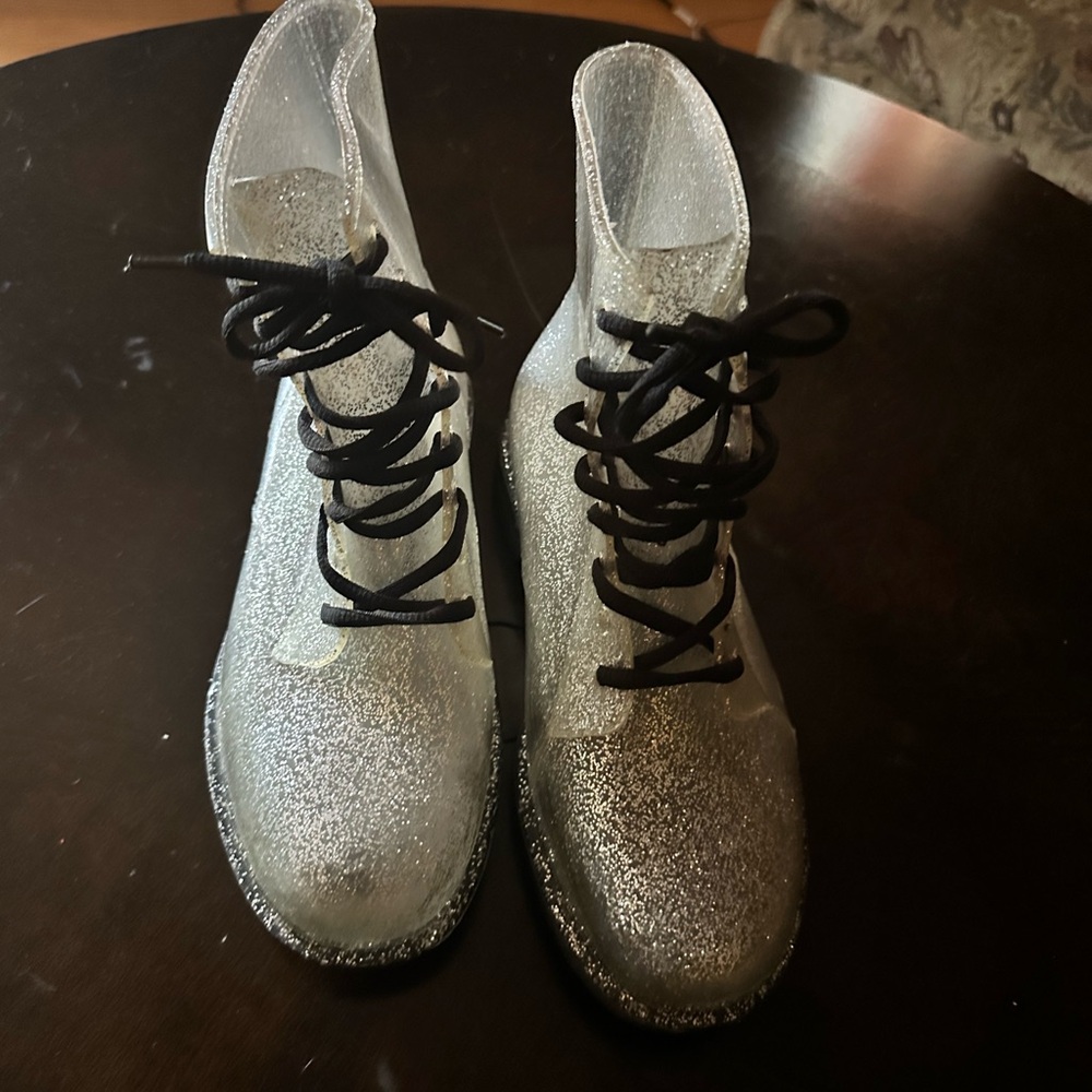 Ladies rubber glitter boot 8 - Picture 3 of 3